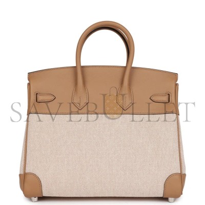 HERMÈS BIRKIN 25 IN TOILE SWIFT LEATHER (25*20*13cm)